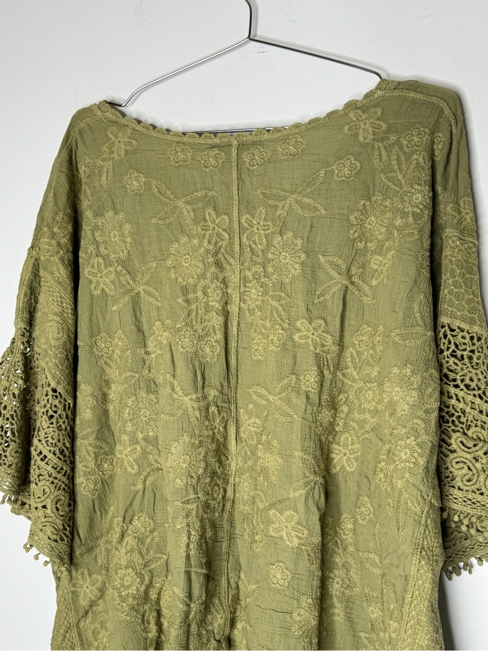 Plus Size 26 28 Crochet Olive Green Tie Top Cotton Casual Lane Bryant New NWT - Picture 10 of 10